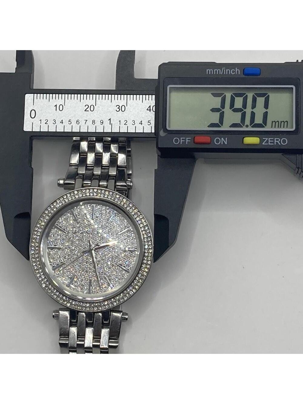 Women’s Michael Kors Darci MK3437 Silver Pave Crystal Glitz Watch 39mm Working - Picture 6 of 8